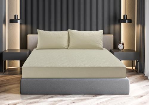 طقم شرشف سرير كانون فندقي قطن جاكار قطعتين مفرد ون...