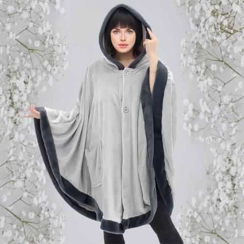 روب شتوي كانون فراشة فرو ارنب - رمادي فاتح