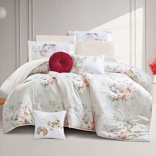 مفرش سرير صيفي فيروز : وجهين مزدوج 9 قطع - سكري مش...