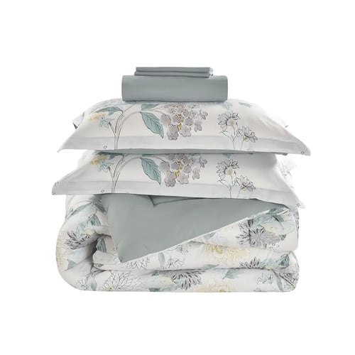 مفرش سرير صيفي فلانتيني مشجر مفرد ونص 4 قطع سكري ف...