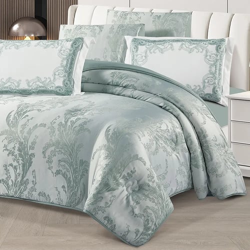 مفرش سرير صيفي سوزان جاكار فاخر مفرد ونص 4 قطع - أ...