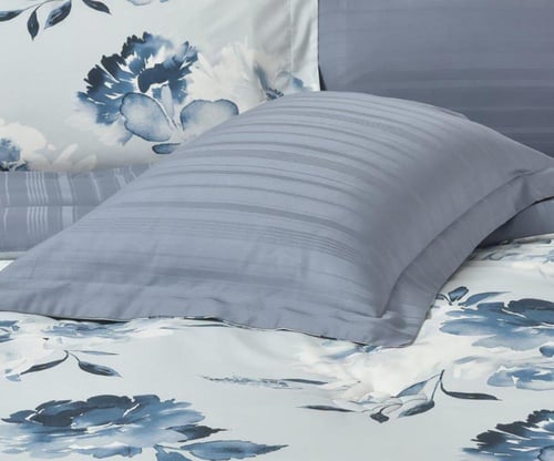 مفرش كانون فندقي قطن - مشجر بالازرق مزدوج 6 قطع