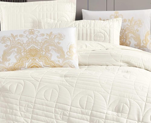 مفرش سرير صيفي ملاك : مقاس مفرد ونص 4 قطع - سكري