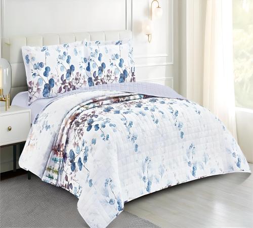 مفرش ديمي صيفي مضغوط مزدوج 4 قطع - بنفسجي