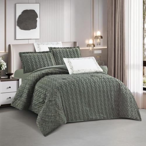 مفرش سرير سكاريا شتوي فرو ارنب و مخمل مفرد ونص 4 ق...