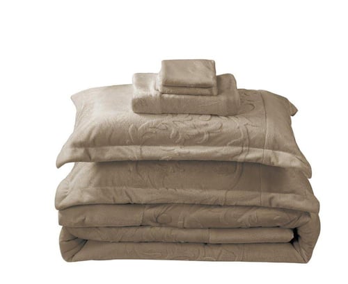 لحاف شتوي كانون فلانيل جاكار مفرد ونص طقم 4 قطع-بن...