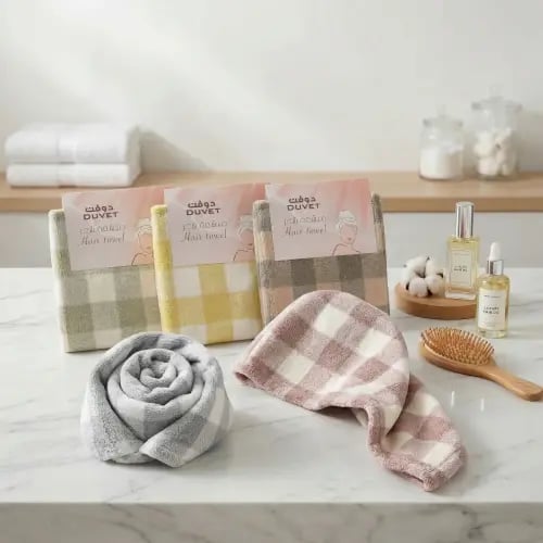 منشفة تجفيف الشعر بعد الاستحمام دوفت كاروهات – امت...