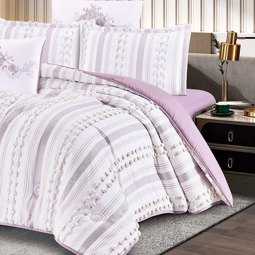 مفرش صبا صيفي مفرد ونص 4 قطع - موف فاتح