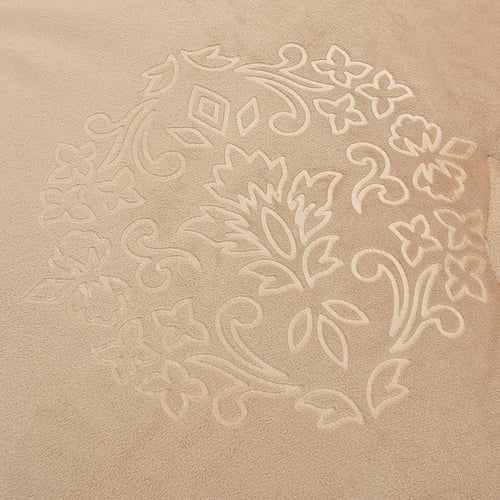 مفرش سرير هفين كانون شتوي مخمل مزدوج 6 قطع-بيج غام...