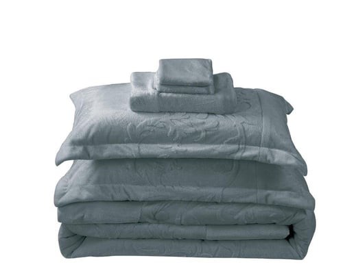 لحاف شتوي كانون فلانيل جاكار مفرد ونص طقم 4 قطع-أز...