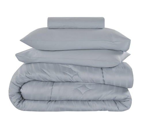 طقم بيت لحاف كانون قطن 6 قطع - سماوي