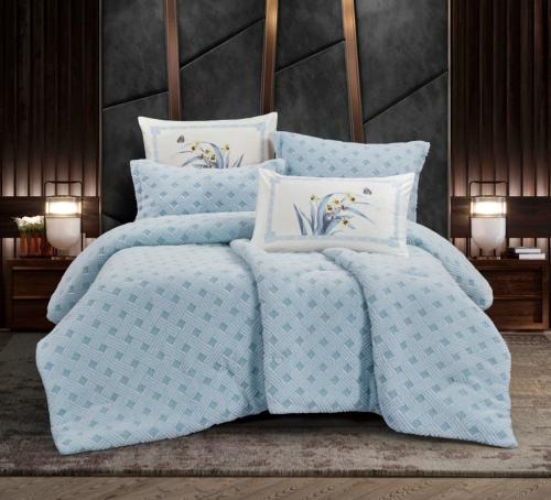 مفرش شتوي شفشاون مفرد ونص 4 قطع فرو ارنب جاكار - س...