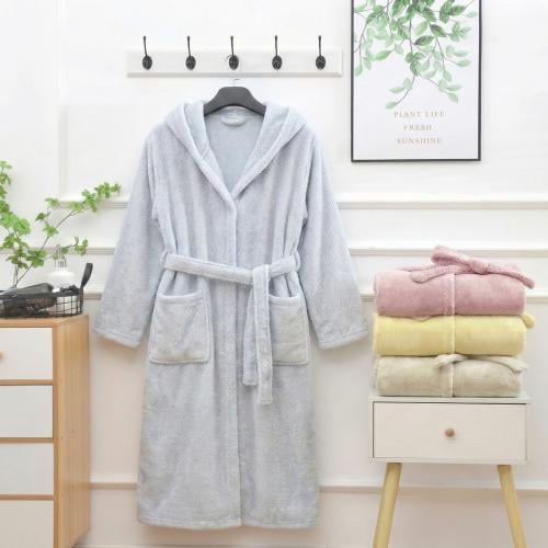 روب استحمام دوفت كورال فليس فائق الامتصاص رمادي