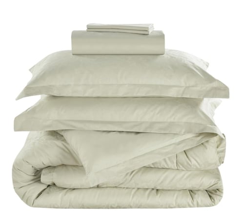 مفرش سرير صيفي قطن كانون 300 غرزه مزدوج 6 قطع - أب...