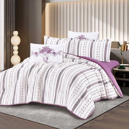 مفرش صبا صيفي مفرد ونص 4 قطع - موف غامق