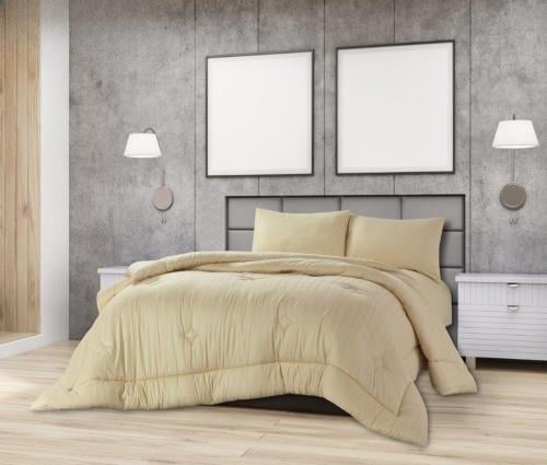 طقم بيت لحاف كانون قطن 6 قطع - بيج