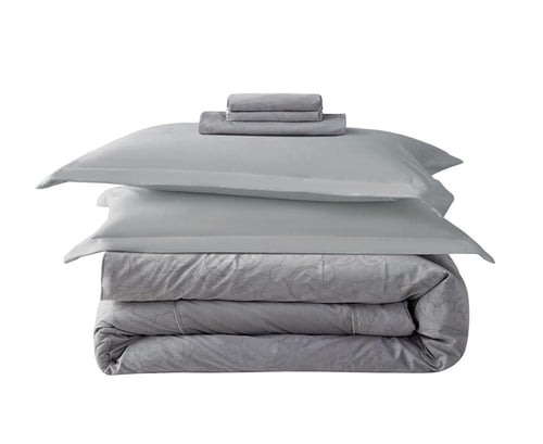 مفرش شتوي JQ  كانون مخمل فلانيل جاكارد - رمادي