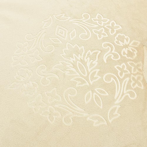 مفرش سرير هفين كانون شتوي مخمل مزدوج 6 قطع-كريمي