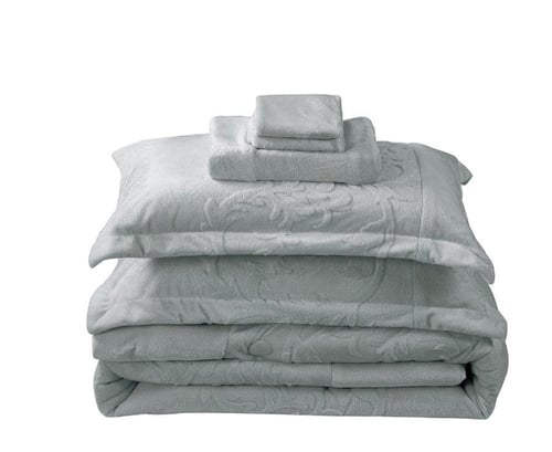 لحاف شتوي كانون فلانيل جاكار مفرد ونص طقم 4 قطع-رم...