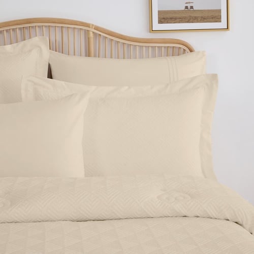 مفرش سرير صيفي فلانتيني مزدوج 6 قطع - بيج