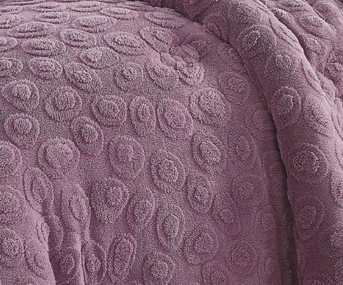 مفرش سرير عذبة شتوي فرو مفرد ونص 4 قطع موف