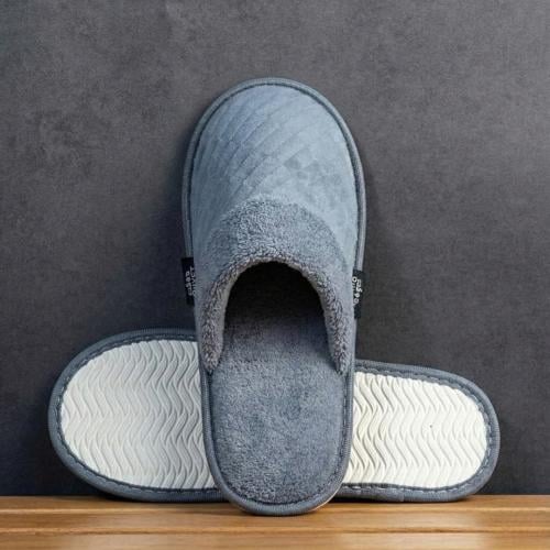 شبشب شتوي منزلي مخمل فاخر - رمادي غامق