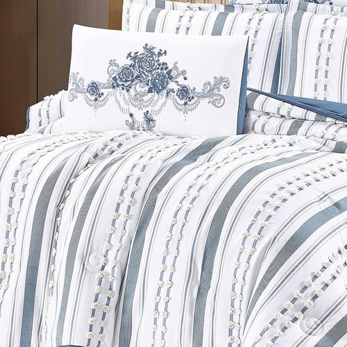 مفرش صبا صيفي مفرد ونص 4 قطع - ازرق