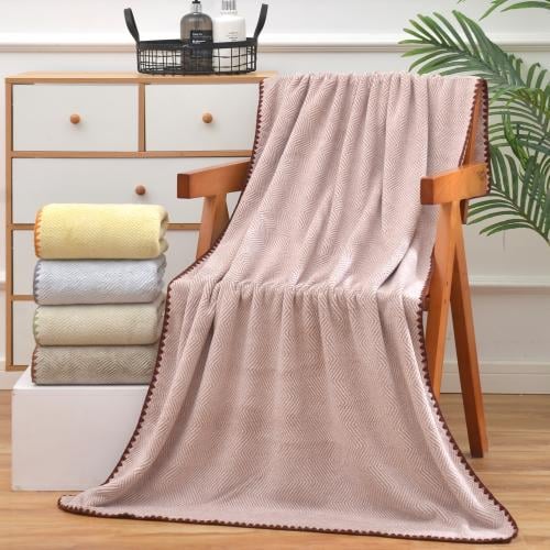 منشفة استحمام كورال فليس فائقة الامتصاص سادة من دو...