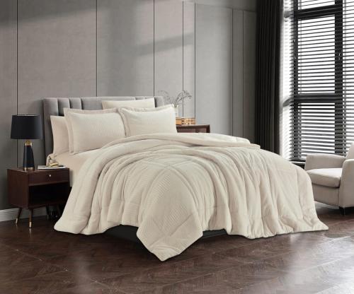 مفرش شتوي فلانيل كانون مفرد ونص 4 قطع كريمي