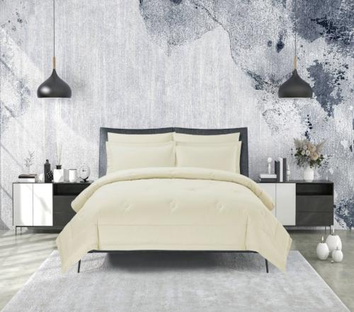 مفرش سرير صيفي قطن فندقي كانون سادة مزدوج 6 قطع -...