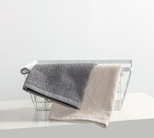 طقم ارواب ومناشف حمام 12 قطعة قطن 100% رمادي وبيج