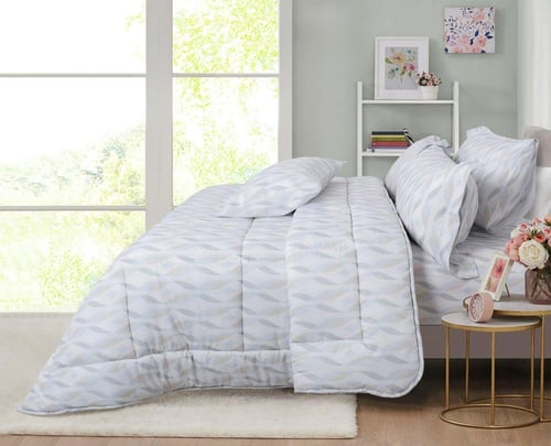 مفرش سرير صيفي فيلدكرست تنسل مفرد ونص 4 قطع رمادي...