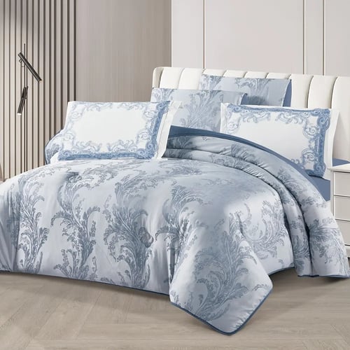 مفرش سرير صيفي سوزان جاكار فاخر مفرد ونص 4 قطع - أ...