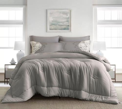 مفرش سرير صيفي فيلدكريست مزدوج 6 قطع - بني فاتح