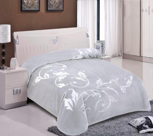 بطانية شتوي حفر سادة مزدوج 5.5 كجم-رمادي فاتح