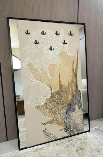 لوحة فنية مع مرايا وعلاقات