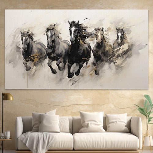 لوحة خيول بتصميم مودرن
