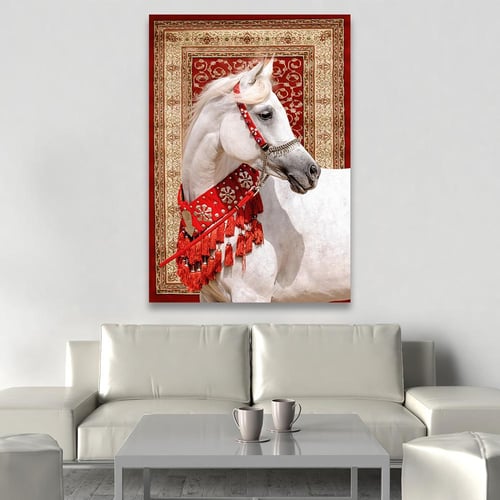 لوحة خيل مع سجاد باسلوب مميز و فريد