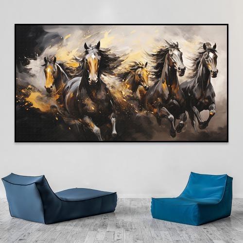 لوحة خيول جامحة مودرن – كانفس ديكور جداري