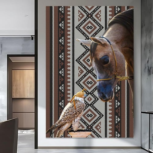 لوحة خيل بتصميم سجاد مودرن