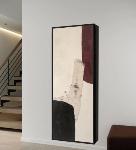 دولاب عبايات مبتكر مع باب للوحة جدارية