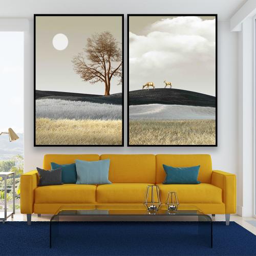 طقم مكون من عدد لوحتين بتصميم مودرن