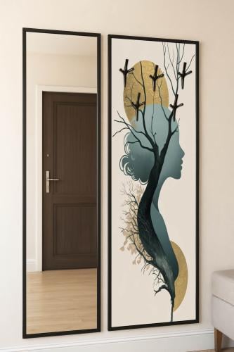 لوحة فنية مع مرايا وعلاقات