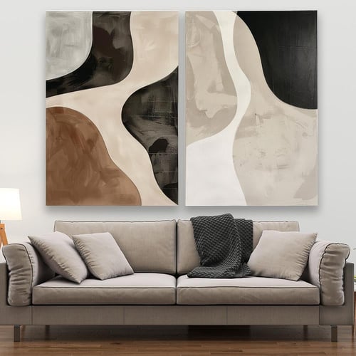 طقم مكون من عدد لوحتين بتصميم مودرن