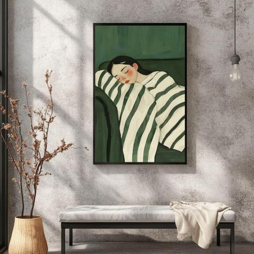 Artistic wall panel - Calm Green