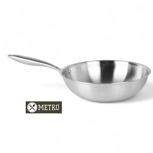 طاوة استيل عميق بغطاء 30 سم