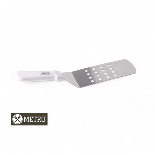 مشحاف استيل معكوب مخرم يد ابيض 7.5*20 سم