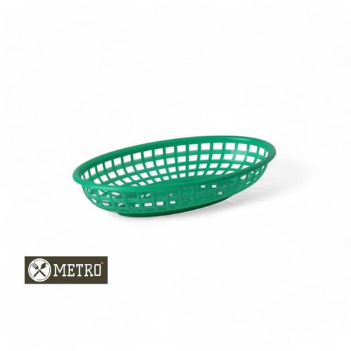 سلة بلاستك بيضاوى اخضر