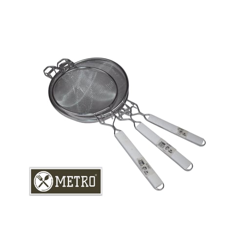 مصفاة استيل يد ابيض 20 سم