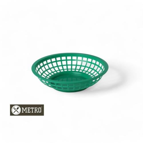 سلة بلاستك مدور اخضر